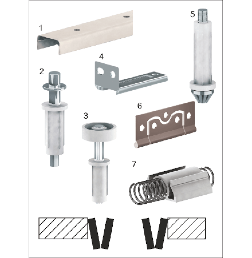 Комплект фурнитуры APOLLO 4/1822 для складывающихся дверей