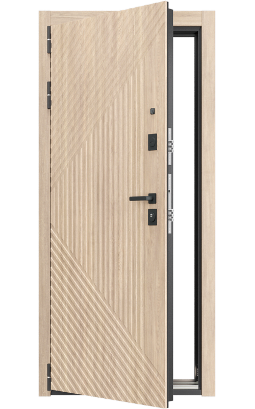 Дверь стальная Comfort 2P 1.1 (Boonlayer Wood Брандо/Boonlayer Wood Белый матовый)