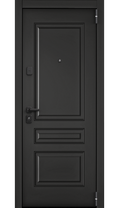 Дверь стальная SUPER OMEGA PRO PP (Черная шагрень/Бьянко)