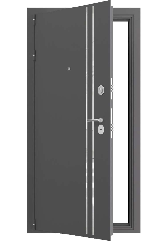 Дверь стальная AXL 2.W1 Царга (Муар серый/Белый)