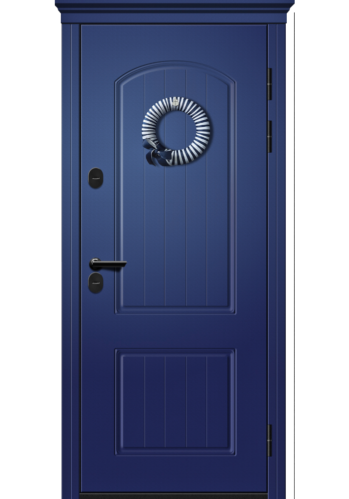 Дверь стальная ТРИЕРА 200 NEW (Холст сапфировый/Холст белый)