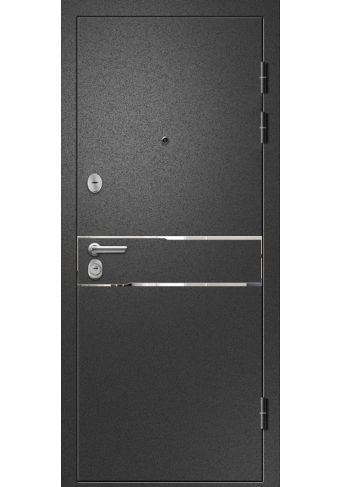 Дверь стальная Медея 321 М3 (Сатин черный/Бетон серый)