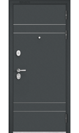 Дверь стальная Standart 90 (Черный шелк/Бетон серый)