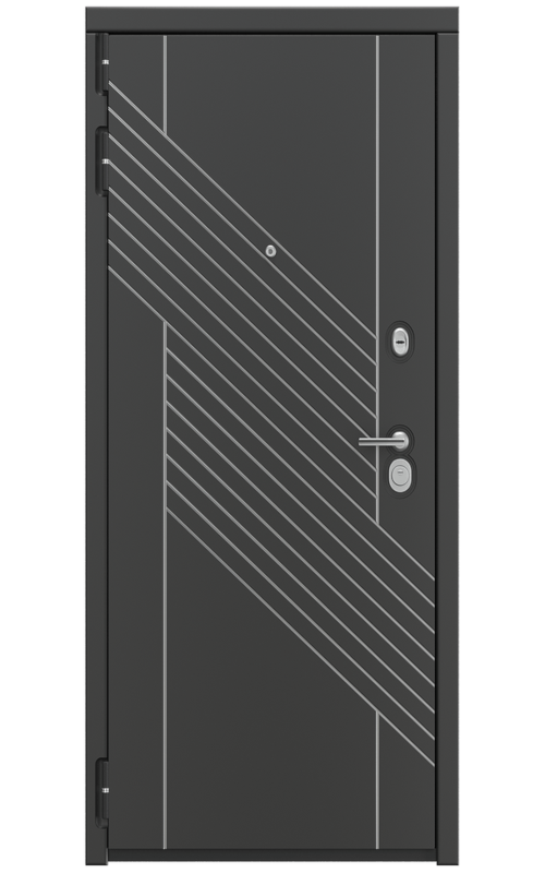 Дверь стальная Флагман 42 (Черный кварц/Ultratex Белый)