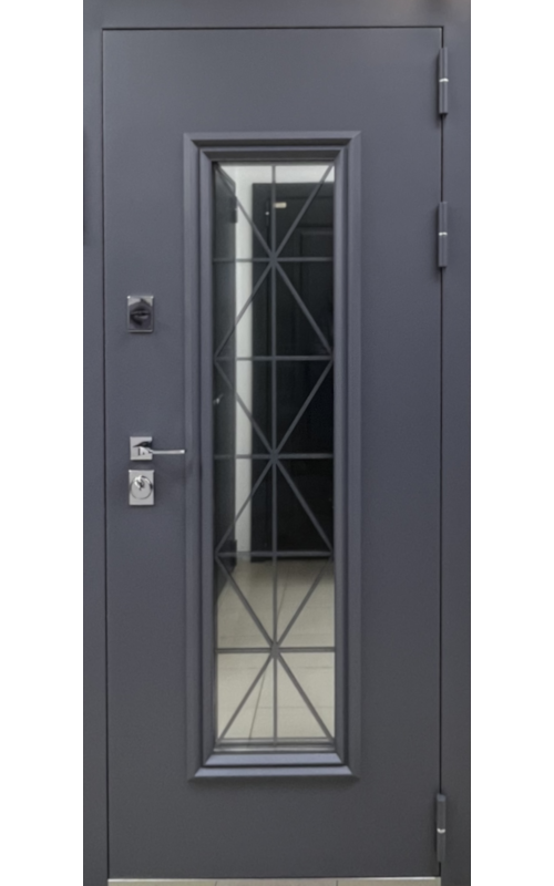 Дверь стальная Хаски 4S (Серый № 503/Белый) с термо-кабелем